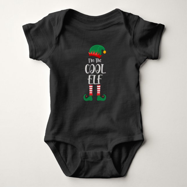 Im The Cool Elf Matching Christmas Baby Strampler (Vorderseite)