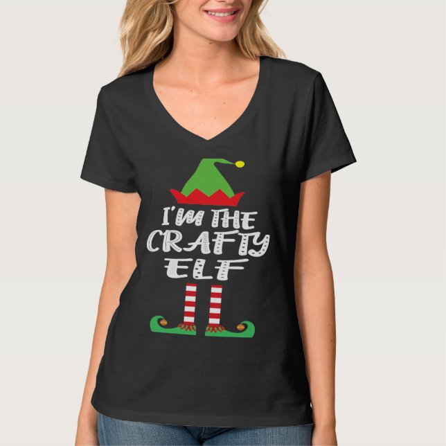 I'm The Crafty Elf Matching Family  Christmas T-Shirt (Vorderseite)