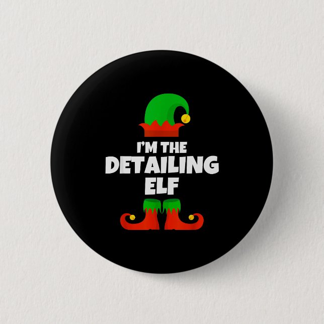 I'm The Detailing Elf Family Pajama Christmas Deta Button (Vorderseite)