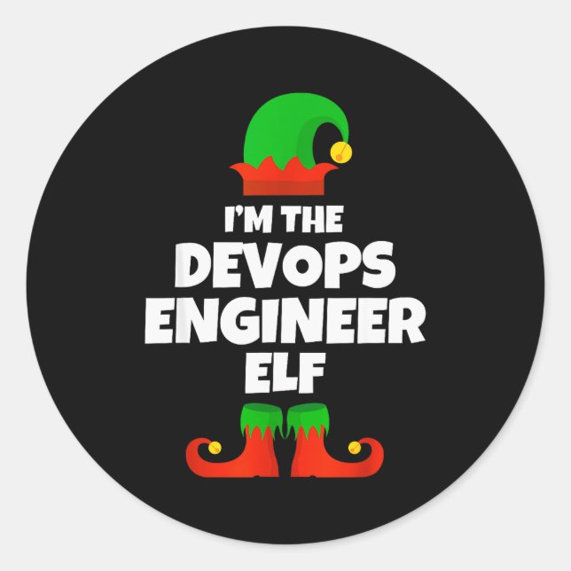 I'm The Devops Engineer Elf Family Pajama Christma Runder Aufkleber (Vorderseite)
