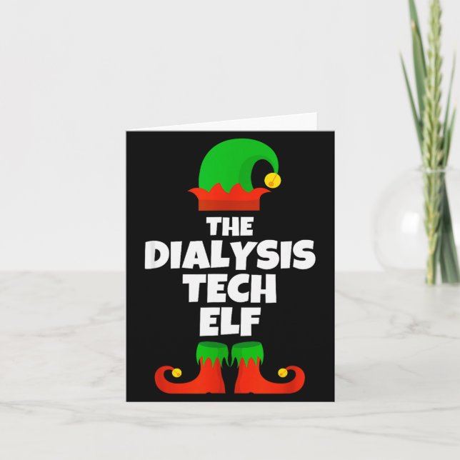 I'm The Dialysis Tech Elf Family Pajama Christmas  Karte (Vorderseite)