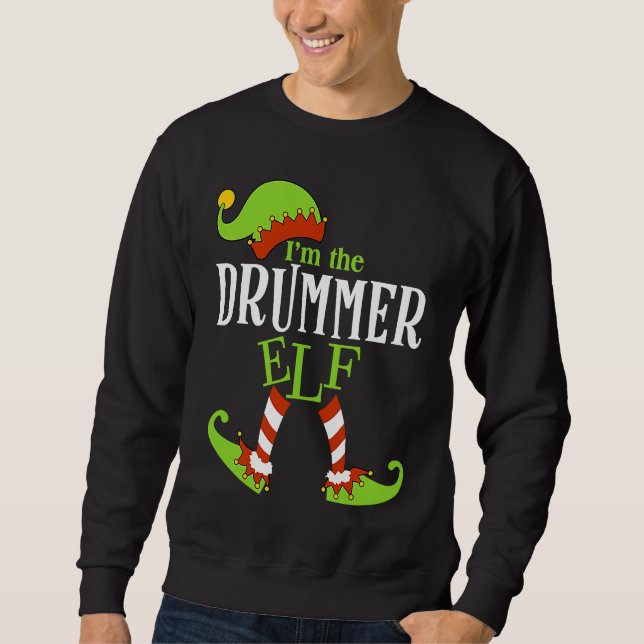 I'm The DRUMMER Elf Family Group Matching PJ Chris Sweatshirt (Vorderseite)