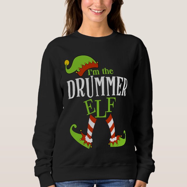 I'm The DRUMMER Elf Family Group Matching PJ Chris Sweatshirt (Vorderseite)