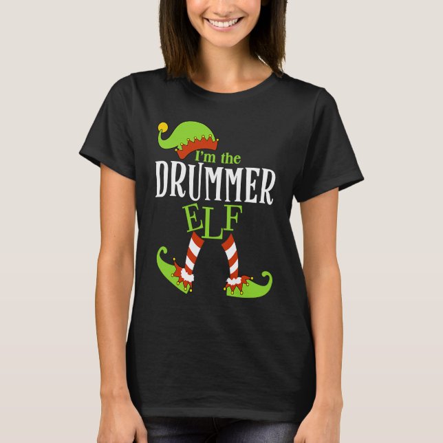 I'm The DRUMMER Elf Family Group Matching PJ Chris T-Shirt (Vorderseite)