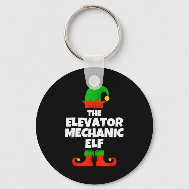 I'm The Elevator Mechanic Elf Family Pajama Christ Schlüsselanhänger (Vorderseite)