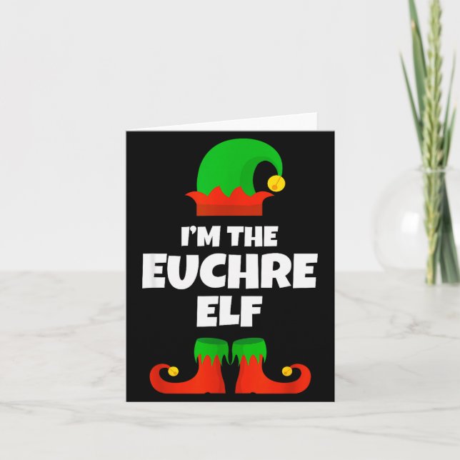 I'm The Euchre Elf Family Pajama Christmas Funny P Karte (Vorderseite)