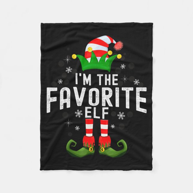 I'm The Favorite Elf Christmas Family Pjs Costume  Fleecedecke (Vorderseite)
