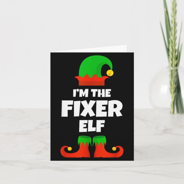 I'm The Fixer Elf Family Pajama Christmas Funny Fi Karte (Vorderseite)