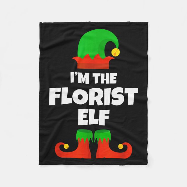 I'm The Florist Elf Family Pajama Christmas Floral Fleecedecke (Vorderseite)