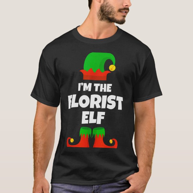 I'm The Florist Elf Family Pajama Christmas Floral T-Shirt (Vorderseite)
