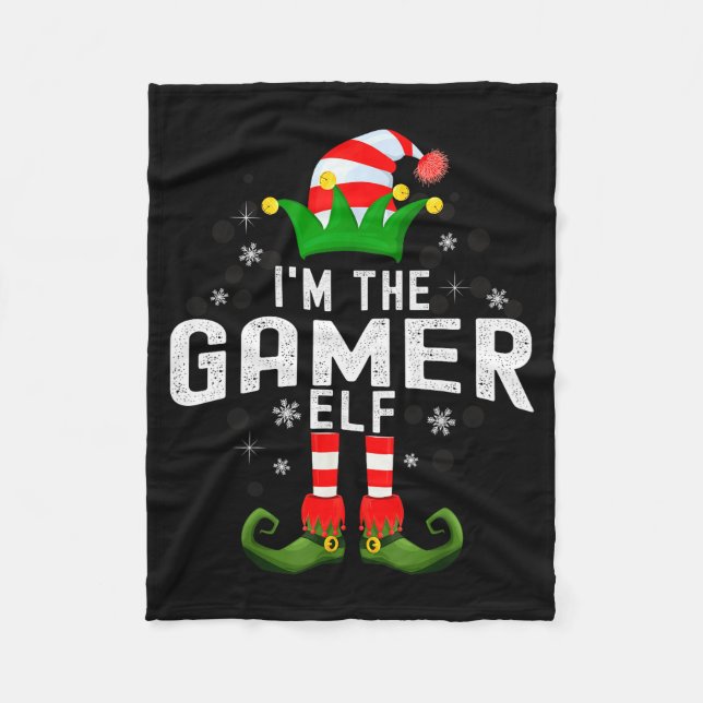 I'm The Gamer Elf Christmas Family Pjs Costume  Fleecedecke (Vorderseite)