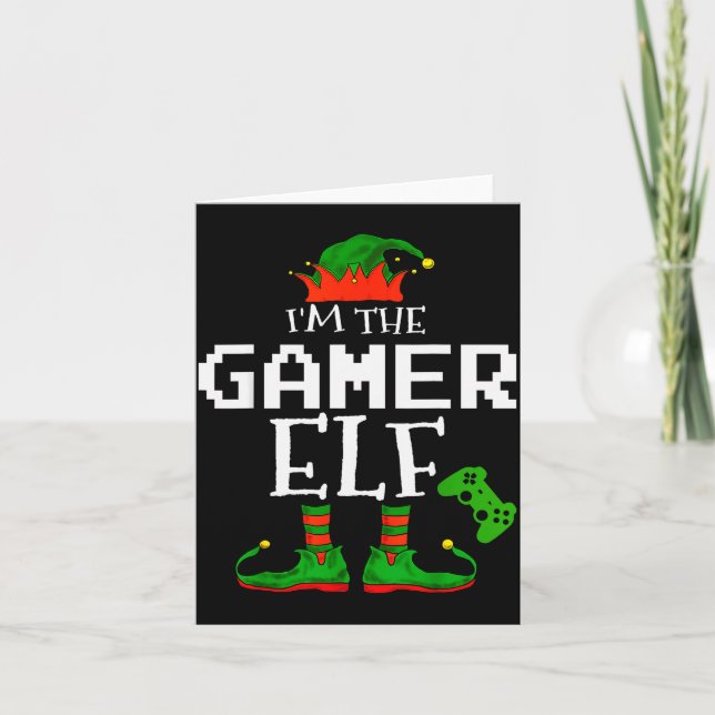 I'm The Gamer Elf Family Matching Gaming Christmas Karte (Vorderseite)
