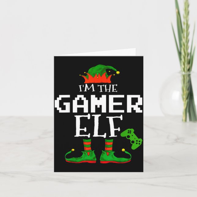I'm The Gamer Elf Family Matching Gaming Christmas Karte (Vorderseite)