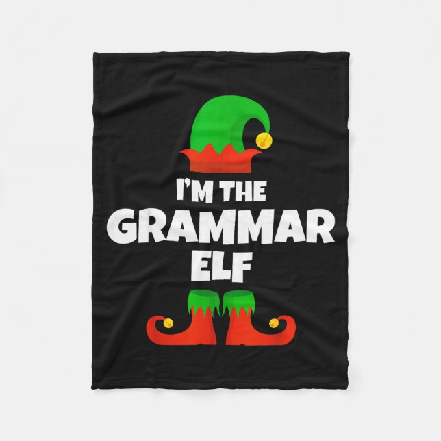 I'm The Grammar Elf Family Pajama Christmas Englie Fleecedecke (Vorderseite)