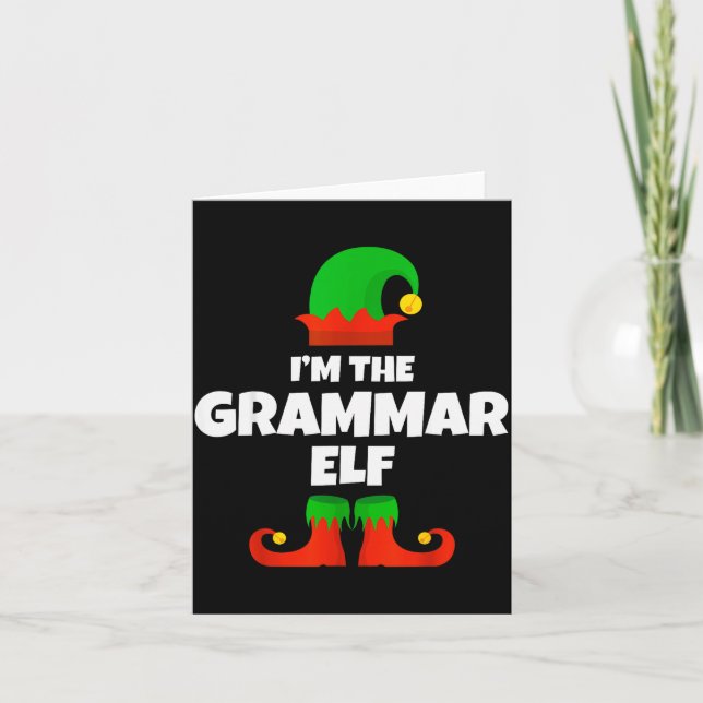 I'm The Grammar Elf Family Pajama Christmas Englie Karte (Vorderseite)