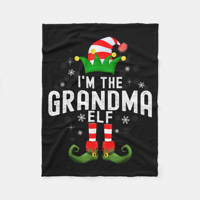 I'm The Grandma Elf Christmas Family Pjs Costume  Fleecedecke (Vorderseite)