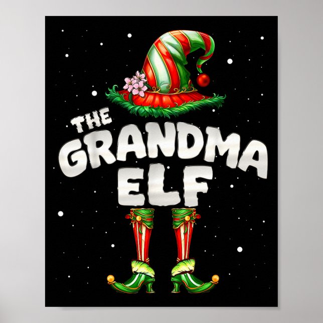 I'm The Grandma Elf Family Matching Group Christma Poster (Vorne)