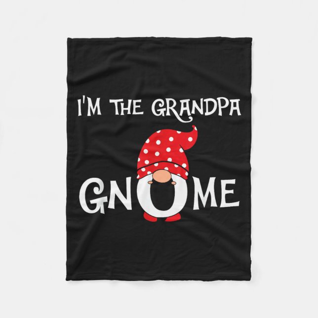 I'm The Grandpa Gnome Funny Christmas Gnome  Fleecedecke (Vorderseite)