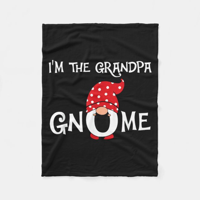 I'm The Grandpa Gnome Funny Christmas Gnome  Fleecedecke (Vorderseite)