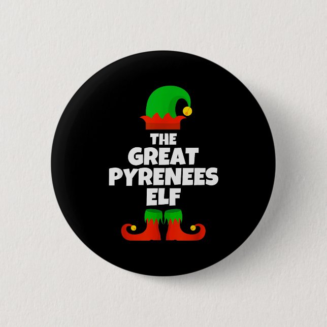 I'm The Great Pyrenees Elf Family Pajama Christmas Button (Vorderseite)