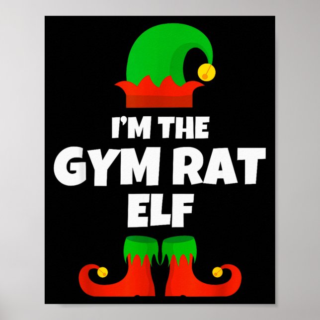 I'm The Gym Rat Elf Family Pajama Christmas Fitnes Poster (Vorne)