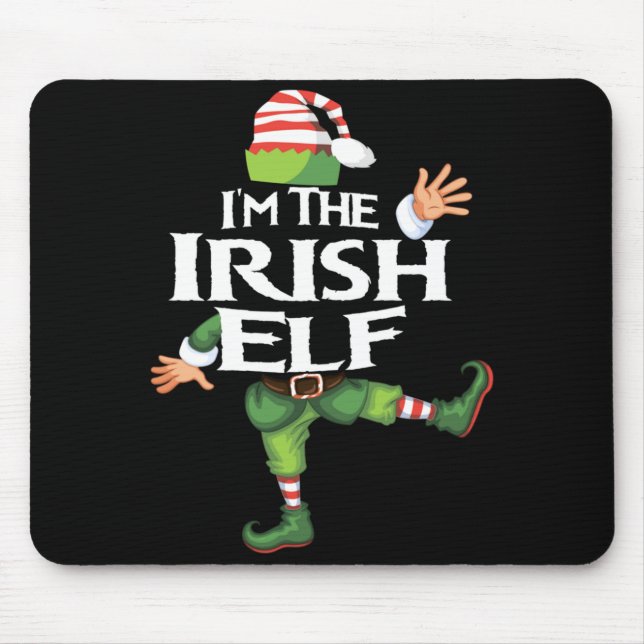 Im The Irish Elf Christmas Eve Xmas Elf Squad Cos  Mousepad (Vorne)