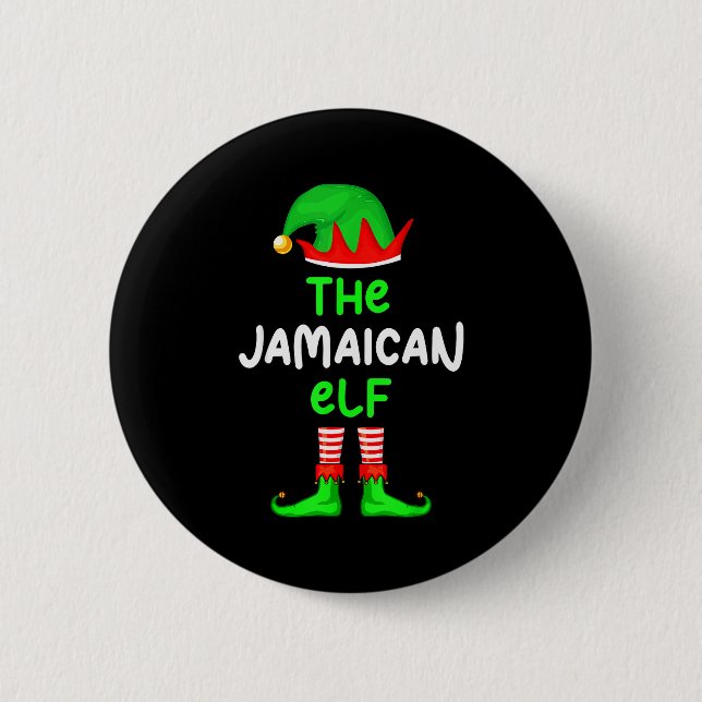 I'm The Jamaican Elf Jamaica Christmas Funny Pajam Button (Vorderseite)