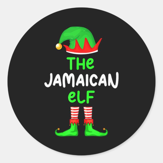 I'm The Jamaican Elf Jamaica Christmas Funny Pajam Runder Aufkleber (Vorderseite)