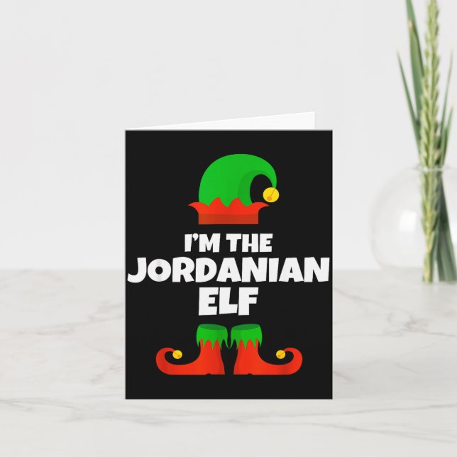 I'm The Jordanian Elf Family Pajama Christmas Funn Karte (Vorderseite)