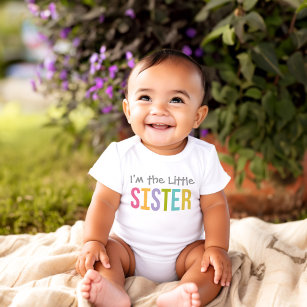 I'm the Little Sister Modern Colorful Girl's Baby T-shirt