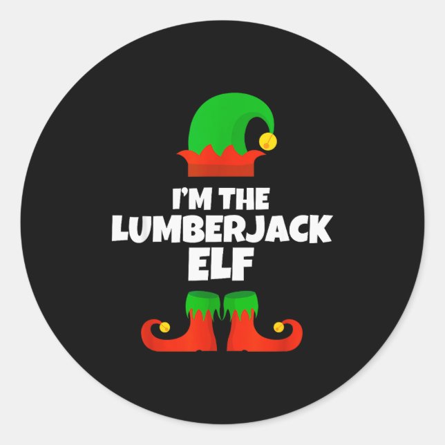 I'm The Lumberjack Elf Family Pajama Christmas Fun Runder Aufkleber (Vorderseite)