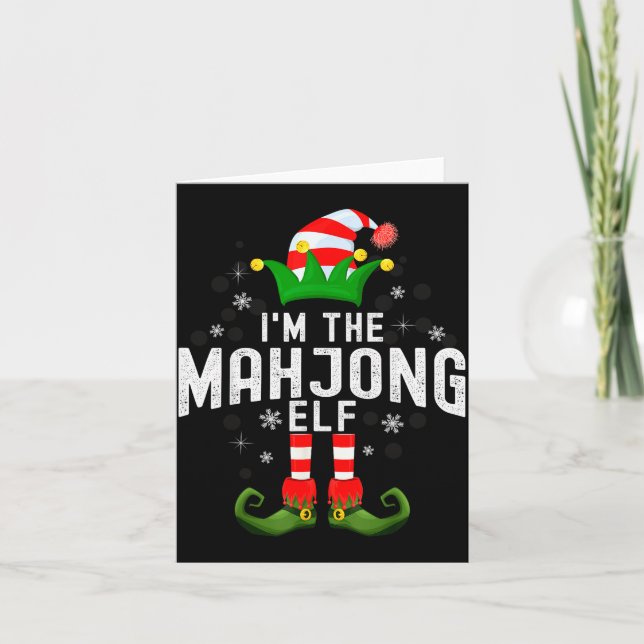 I'm The Mahjong Elf Christmas Family Pjs Costume  Karte (Vorderseite)