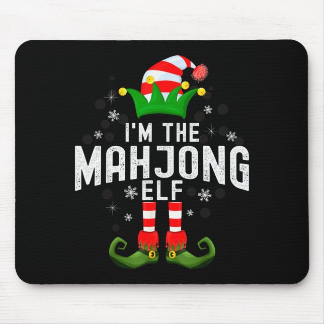 I'm The Mahjong Elf Christmas Family Pjs Costume  Mousepad (Vorne)