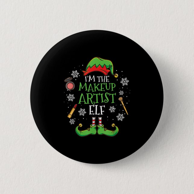 Im the Makeup Artist Elf Weihnachten Button (Vorderseite)
