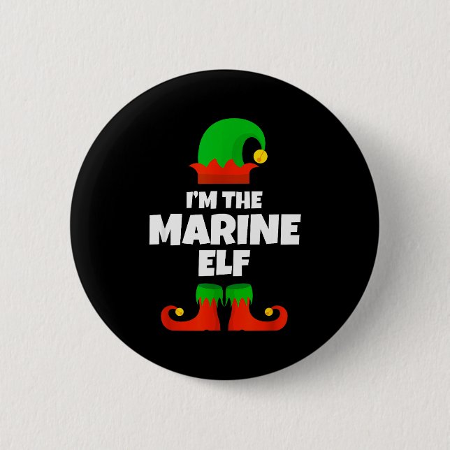I'm The Marine Elf Family Pajama Christmas Biology Button (Vorderseite)