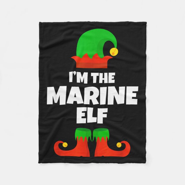 I'm The Marine Elf Family Pajama Christmas Biology Fleecedecke (Vorderseite)