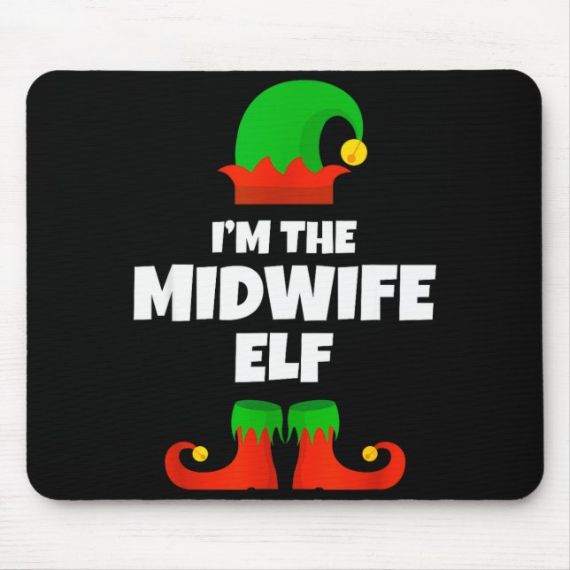 I'm The Midwife Elf Family Pajama Christmas Funny  Mousepad (Vorne)