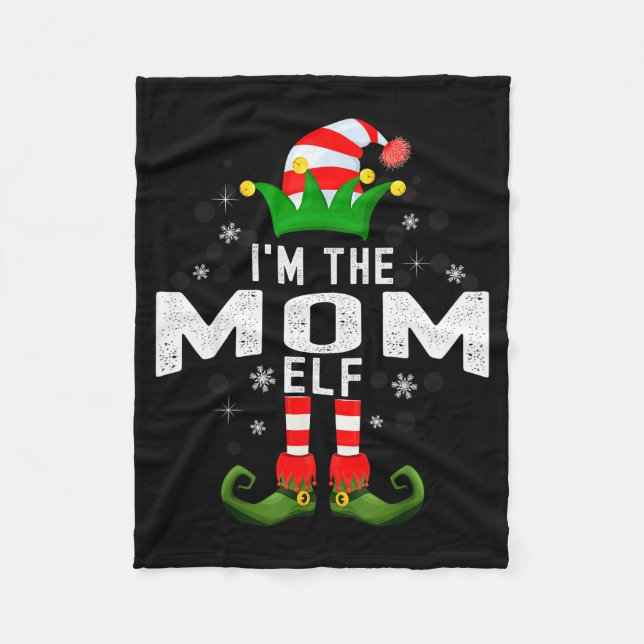 I'm The Mom Elf Christmas Family Pjs Costume  Fleecedecke (Vorderseite)