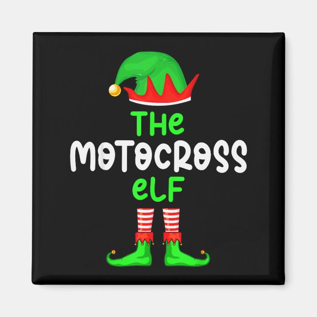 I'm The Motocross Elf Dirt Bike Christmas Matching Magnet (Vorne)
