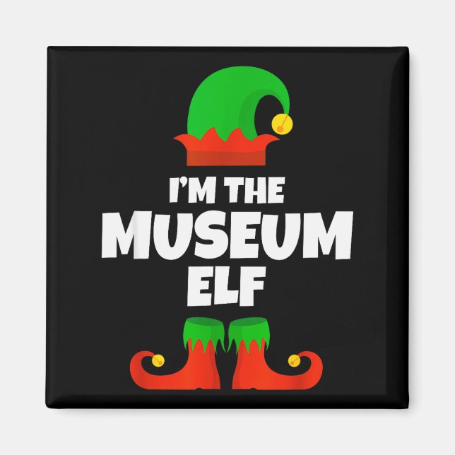 I'm The Museum Elf Family Pajama Christmas Funny  Magnet (Vorne)