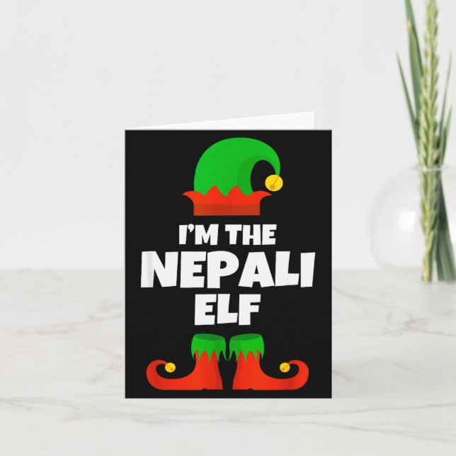 I'm The Nepali Elf Family Pajama Christmas Funny N Karte (Vorderseite)