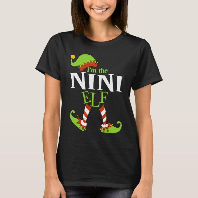 I'm The NINI Elf Family Group Matching PJ Christma T-Shirt (Vorderseite)