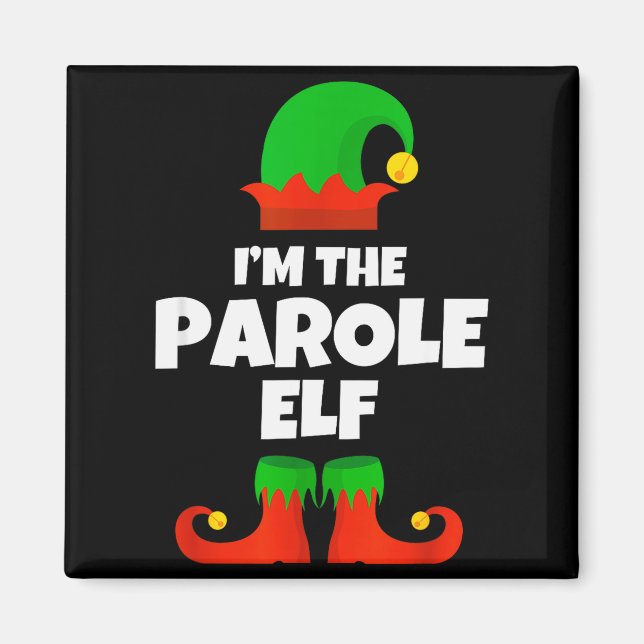 I'm The Parole Elf Family Pajama Christmas Officer Magnet (Vorne)