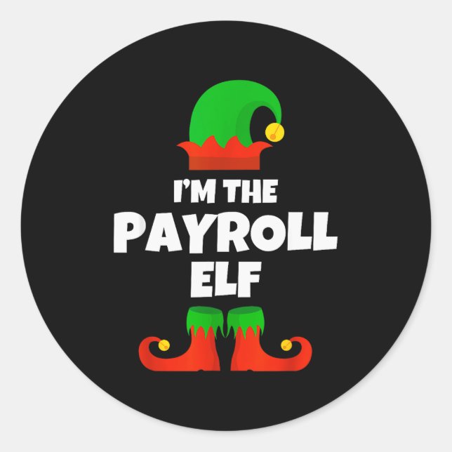 I'm The Payroll Elf Family Pajama Christmas Funny  Runder Aufkleber (Vorderseite)