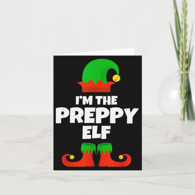 I'm The Preppy Elf Family Pajama Christmas Funny  Karte (Vorderseite)