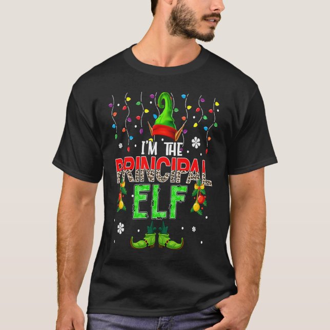 I'm The Principal Elf Xmas Leopard Elf Costume  Fa T-Shirt (Vorderseite)