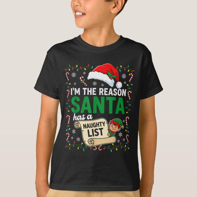 I'm The Reason Santa Has A Naughty List Funny Chri T-Shirt (Vorderseite)