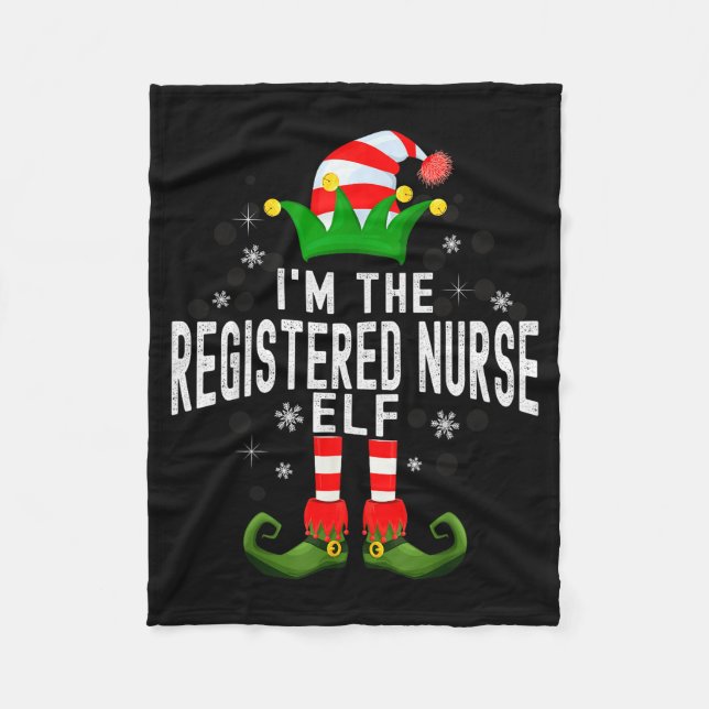 I'm The Registered Nurse Elf Christmas Family Pjs  Fleecedecke (Vorderseite)