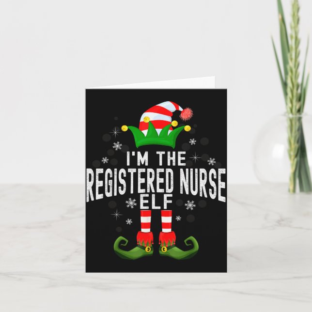 I'm The Registered Nurse Elf Christmas Family Pjs  Karte (Vorderseite)