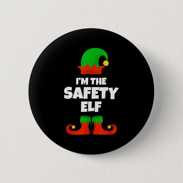 I'm The Safety Elf Family Pajama Christmas Funny  Button (Vorderseite)